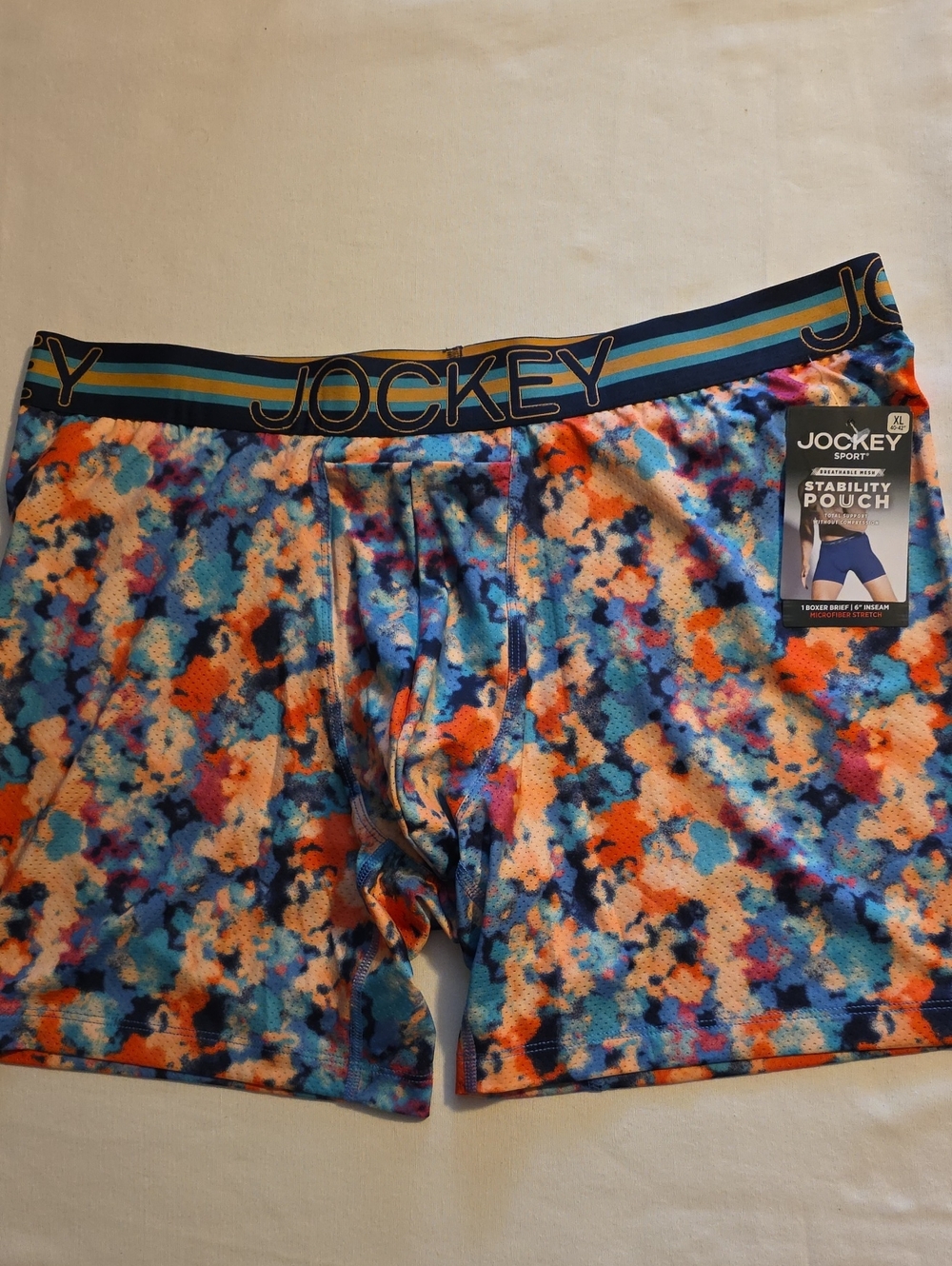 Jockey Men's XL Multicolor Stability Pouch Performance Boxer Briefs. 6" Inseam